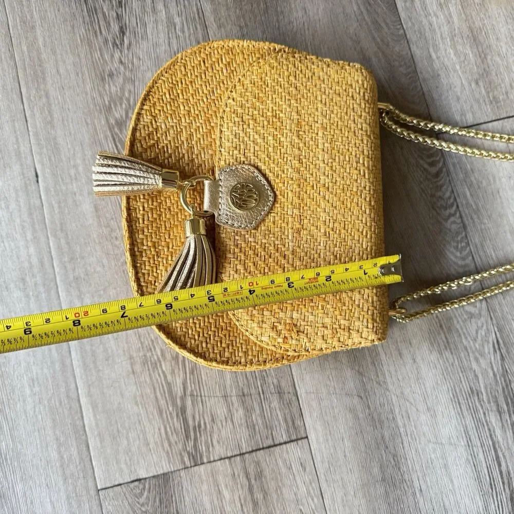 Lilly Pulitzer Sirena Straw One Shoulder Crossbody Bag Natural Boho Hippie - Picture 12 of 16